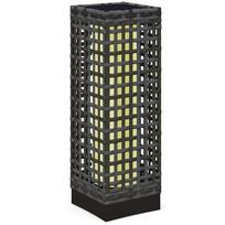 Outdoor Light with Solar Module, Automatic On-Switch, 8 h Operating Time, Rattan Look, Steel, 15.5 x 15.5 x 46 cm, Grey 15.5 x 15.5 x 46 cm pilka