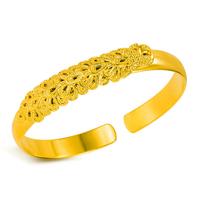 National Chinese Style Meticulous Handmade Carving Peacock Opening Adjustment Bracelet