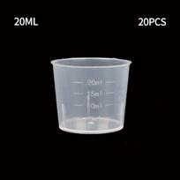 Dviejų svarstyklių puodelių talpykla 20 vnt. skaidrūs plastikiniai matavimo puodeliai 10 ml 30 ml 20ml
