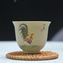 Antique Pottery Ceramic Teacup Hand Painted Cock Tea Cup Travel Portable Tea Bowl Pu'er Master Cup Chinese Tea set Accessories Teacup