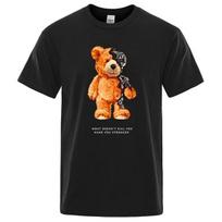 T shirt Men Short Sleeve Teddy Bear Show You What I Am Really Look Like T-Shirt Oversized Cotton Tees Fashion Casual Clothing S smėlis