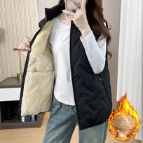 Plus Size 6XL Lamb Velvet Winter Vest Women's Leisure Sports Warmth Plus Velvet Thick Loose Vest 6XL juoda