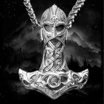 Domineering Retro Celtic Metal Odin Thor's Hammer Pendant Necklace Men's Punk Amulet  Party Gift