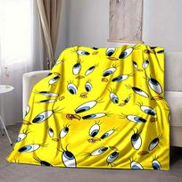 1 vnt. Looney Tunes Pypkės Paukštuko Flanelinis pledas - Lengvas, minkštas, šiltas visų sezonų pledas sofai, lovai, kelionėms, stovyklavimui L1029077 80x120cm yellow