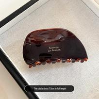 Retro Women's Acetate Claw Clip - High-End Bun and Shark Hair Accessory šokoladas