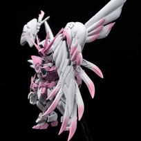 MGSD 1/144 Wing Zero EW “Snow White” Sakura Pink Version Plastic Model Kit Collectible Action Figure featuring Feather Wings