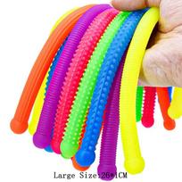 10PCS Jumbo Colorful Fidget Noodles Toys Squeeze Release Anxiety For Kids Textured Stretchy Strings ADHD Autism Sensory Items