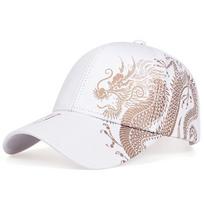 Unisex auksinio drakono spaudos Snapback beisbolo kepuraitės Pavasario ir rudens lauko reguliuojamos laisvalaikio kepurės Apsauganti nuo saulės kepurė Adjustable balta