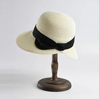BUTTERMERE New Spring Summer Women Hat Camel Wide Brim Straw Hat Lady Bowknot Sun Cap Uv Sun Protection Vintage Travel Beach Hat M(56-58 cm)