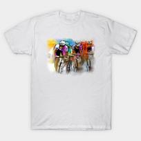 Men Black Print T-shirt Le Tour De France 03 No-Cut Transfer Paper Print Cotton Tshirt S įvairiaspalvis