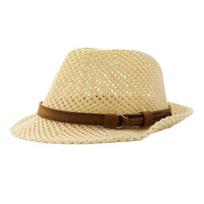Summer Sun Protection Jazz Hat, Hand-Knitted Breathable Mesh Hat, Hand-made Hollow Braided Hat with Belt Decor smėlis