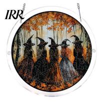 Acrylic Jigsaw Puzzle Art Halloween Suncatcher, Stained Glass Style DIY Sun Suncatcher Catcher Puzzles, Gothic Window Hanging Ornament for Home G