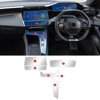 TPU apsauginė plėvelė Peugeot 408 2023-2025 interjerui, apsauganti nuo įbrėžimų, skaidrus lipdukas Set / Matte transparent / RHD juoda