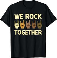 Funny We Rock Together Hands Rock Lovers T-Shirt M