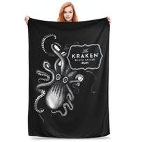 Kraken Rum Blanket Soft Warm Flannel Throw Blanket Bedspread for Bed Living room Picnic Travel Home Couch Size: 75*100cm, Weight: 230 GSM