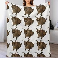 Floppa Throw Blanket Cozy Home Blanket Gift for Christmas Holiday Size: 75*100cm, Weight: 230 GSM