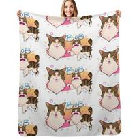 Bob Throw Blanket Stylish Decor Blanket Gift for Friends Roommate Size: 75*100cm, Weight: 230 GSM