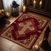 Christian Prayer Themed Area Mat Traditional Abstract Carpet Home Decor Rug for Living Room, Bedroom, Indoor/Outdoor Decor 50cmx80cm