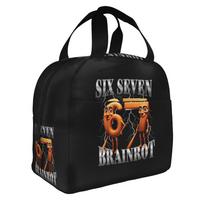 67 Italian Brainrot Six Seven Insulated Lunch Tote Bag for Women  Resuable Thermal Cooler Bento Box Outdoor Camping Travel One Size