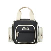 Emis Nylon Color Block Tote Bag Charcoal ONE SIZE