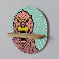 Godzilla welcome oval shelf