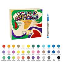 Soft Brush Tip Acrylic Paint Pen for Card Making-36 Colors/Box