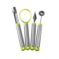 4PCS/SET Stainless Steel Fruit Carving Tool Kit Rust-proof Fruit Pulp Separator  Restaurant 4 Pcs