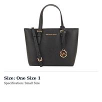 MICHAEL KORS Jet Set Travel Cow Leather Tote Bag, Shopping Bag, Handbag, Shoulder Bag Small Womens Pure Black 35T9GTVT0L-BLACK One Size 1