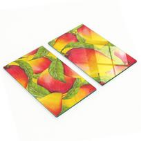 Zestaw Hartowanych Desek Kuchennych Szklanych Ze Wzorem Mango 2X30X52 Cm