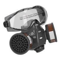 Dustproof Face Shield with Goggles Reusable Protective Face Cover for Painting Welding Projects Silica gel + activated carbon + fiber