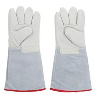 1 Pair Antifreeze Gloves 40cm LN2 Protective Gloves for Dry Ice Handling Liquid Nitrogen Cold Storage Leather + Thinsulate cotton