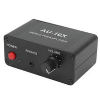 Audio Preamplifier Stereo Preamp 20dB Gain Dual Op Amp NE5532 for Speaker Headphone ABS+Aluminum alloy