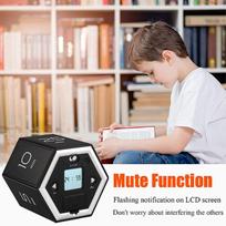 Hexagon Digital Clock Timer Magnetic Cubes Timer Kitchen Hexagon Flip Timer for Studying Cooking Exercising Easy To Use Magnetic Flip Focus-timer Color: Black, White, Silver (Optional)