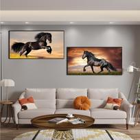 Galloping Horse 5D DIY Diamond Art Painting Kits for Home Wall Decor Full Round Dimond Paintings with Partial AB Drill 45x1cm China Mainland
