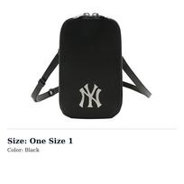 MLB Leather Cell Phone Pouch, Crossbody Bag, Shoulder Bag Unisex Black 32BGDN111-50L One Size 1 juoda