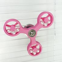 1Pcs Interactive Parrot Toy Spinner Wheel Bird Cage Rotating Toy for Small Pet Chewing and Training Fun Home Accessories pink
