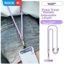 ROCK Neck Strap, Crossbody Wrist Strap, Adjustable Retractable Anti-Loss Anti-Theft Universal Phone Case, Durable Long Style, Lavender Purple