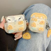 Smorss AirPods Pro 3 Case Cream Yellow Cheese with Pendant Cute Transparent Silicone Protective Cover for Apple Wireless Bluetooth Earphones
