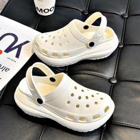 Women New 7cm Platform Clogs Fashion Closed Toe Thick Sole Outdoor Beach Slides 36-37 balta