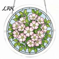 Precision Cut Acrylic Pieces Round Suncatcher Puzzle, UV Printed Stained Glass Window Hanging Decor Creative Assembly Kit 7.48 Inch DIY Craft G