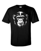 Grumpy Chimp Stencil Chimpanzee Sad Unimpressed Monkey T-Shirt S