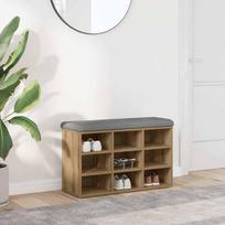 Oak Artisan Shoe Bench 82X32X50 Cm Glued Wood