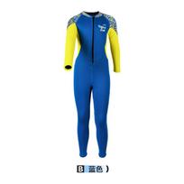 Kids 2.5mm Neoprene Wetsuit Diving Snorkeling Surfing Winter Swimming Warm Full Body Suit Blue Black Child Small mėlyna