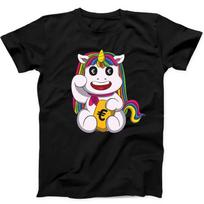 Unicorn Kawaii Maneki Neko Cat Funny Gift Tee Black T Shirt 289 S