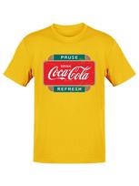 Coca-Cola Official Licensed Pause Refresh Retro Sign Mens T-shirt S