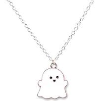 Cute Cartoon Lovely Ghost Friendship Couple Pendant Necklaces Fashion Best Friend Men Women Necklaces Jewelry For Halloween Gift A1
