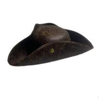 Pirate Tricorn Hat Faux Leather Structured for Adults, Halloween, Cosplay,