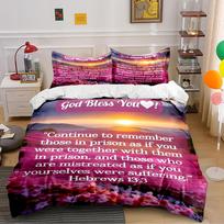 Christian Bedding Set with Hebrews 13:3 Quote Bedding set (1 duvet cover, 2 pillowcases, duvet not included) 135x200cm