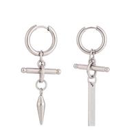 Fashion Cross Spike Earrings Hoop Drop Earrings Trendy Metal Ear Cuff for Women Stylish Punk Accessories sidabras