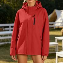 Women's Hooded Windbreaker Jacket Outdoor Lightweight Coat S raudona